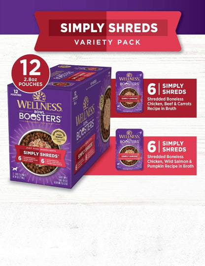 Complemento Alimento Wellness Simply Shreds Perro 12 Sobres 948 g