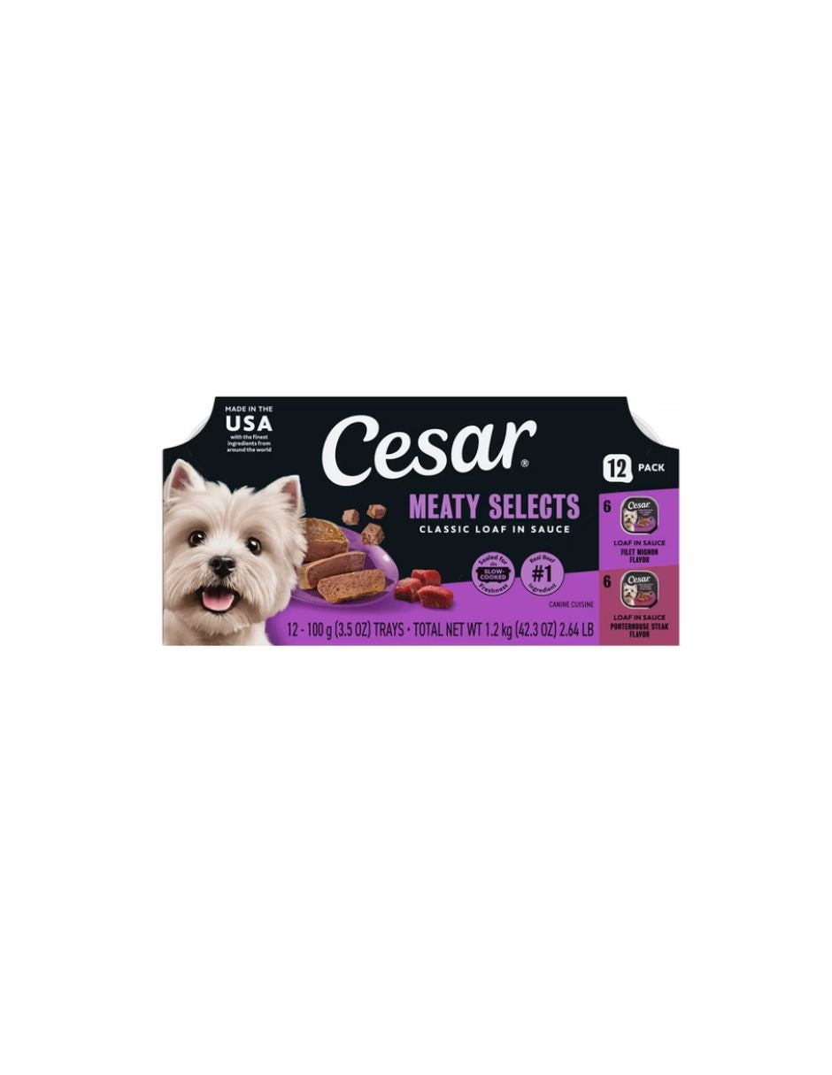Comida Húmeda Cesar Res Perro Adulto 12 Bandejas Individuales