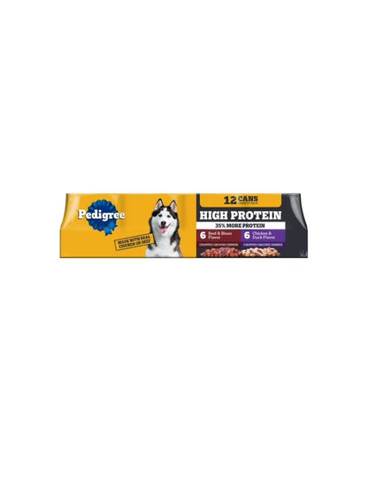 Comida Húmeda Pedigree Alta Proteína 12 Latas