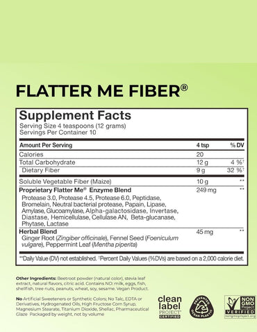 Fibra en Polvo HUM Flatter Me con Prebióticos 120g