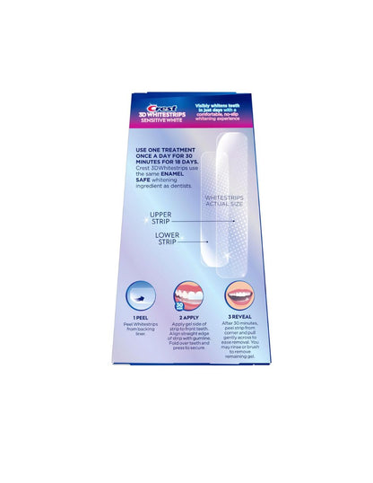 Tiras Blanqueadoras Crest 3D Sensitive 18 Tratamientos