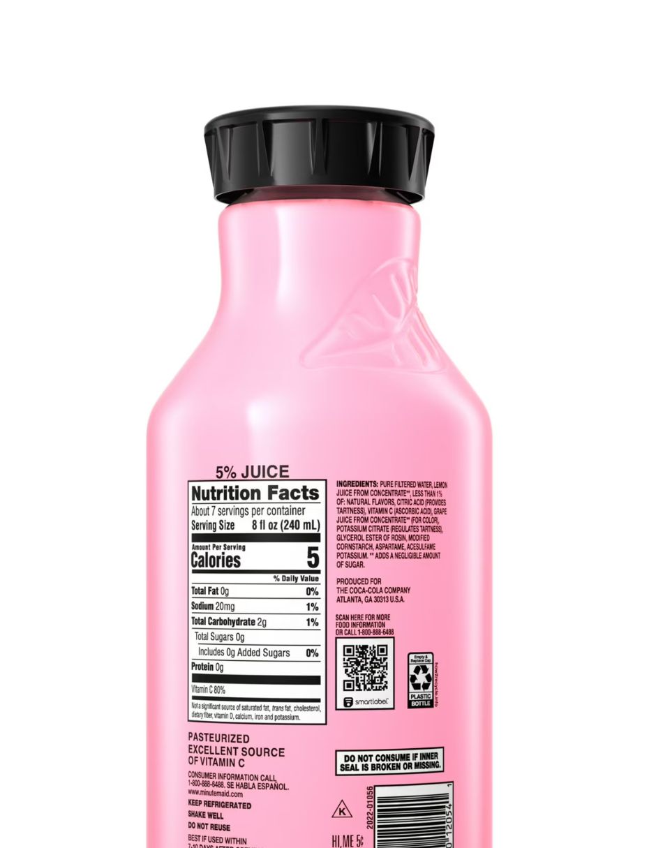 Minute Maid Limonada Rosada Sin Azúcar 1.53 L