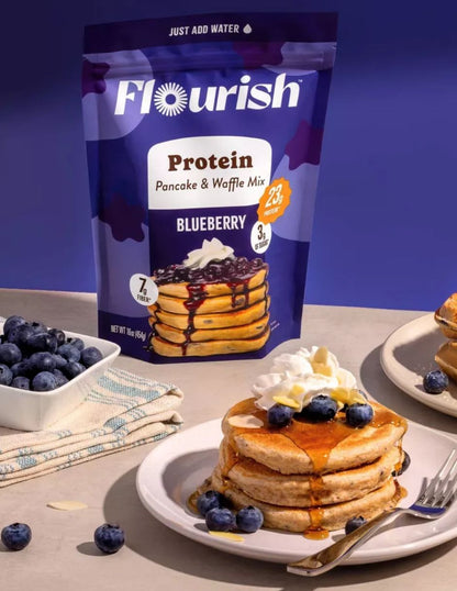 Flourish Mezcla Proteína para Panqueques Arándano 454 g