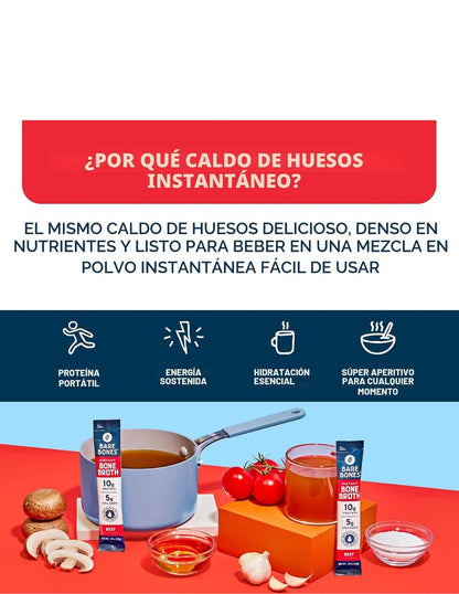 Bare Bones Caldo de Hueso Res en Polvo 15 g 16 sobres