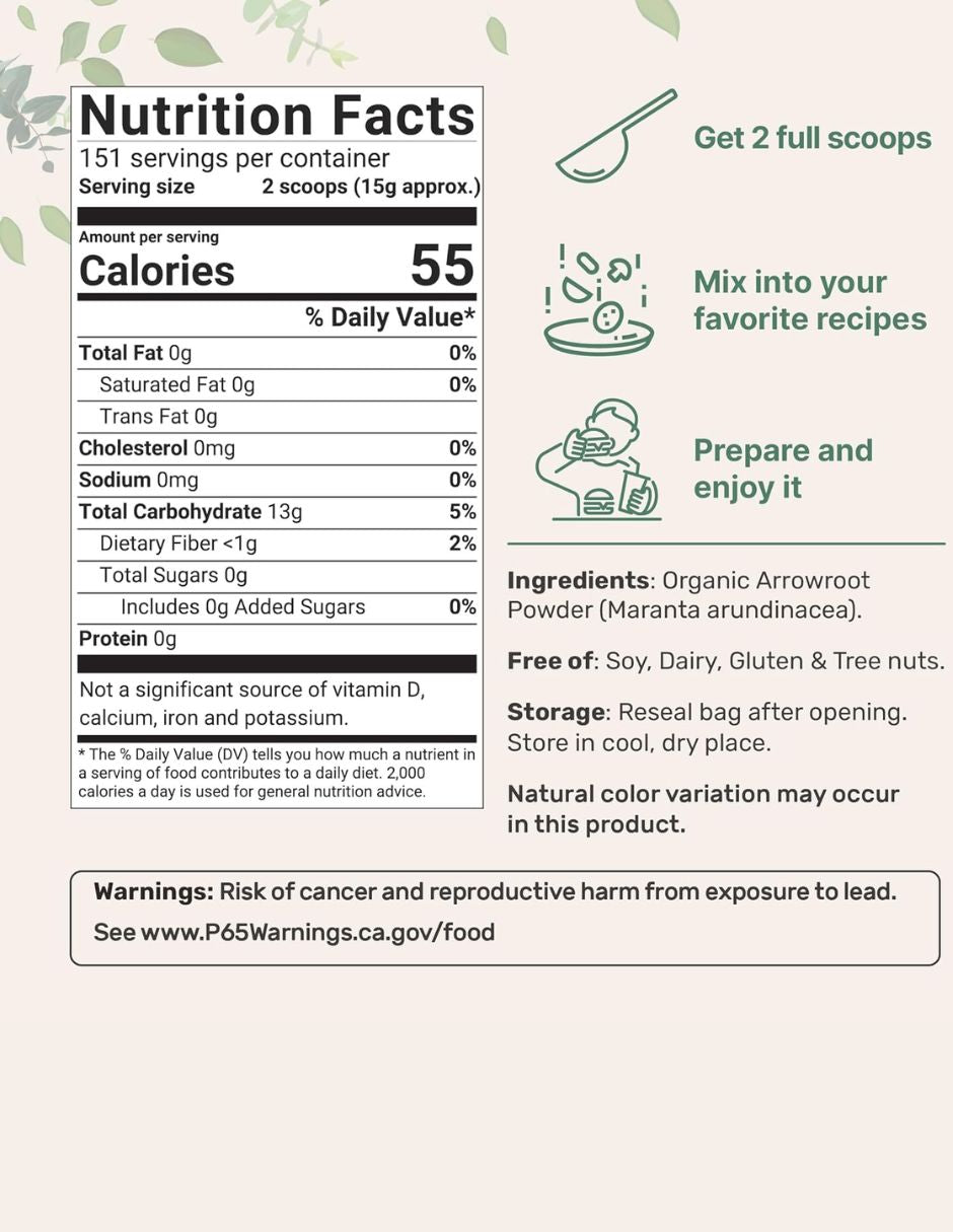 Micro Ingredients Arrurruz Orgánico en Polvo 2.27 kg