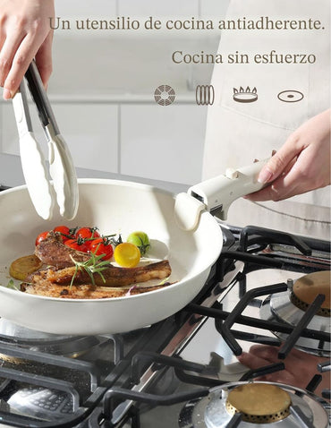 Juego de Ollas Carote Antiadherente 17 Piezas Crema Blanco