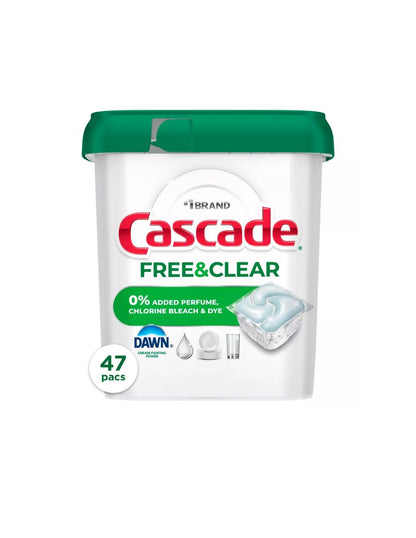 Cápsulas Lavavajillas Cascade Sin Perfume 47 pods
