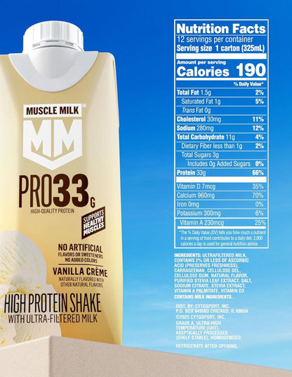 Batido de Proteína Muscle Milk Vainilla 325 ml x12