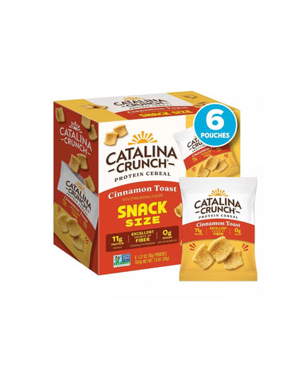 Cereal Catalina Crunch Canela con Proteína 36 g, 6 bolsas individuales
