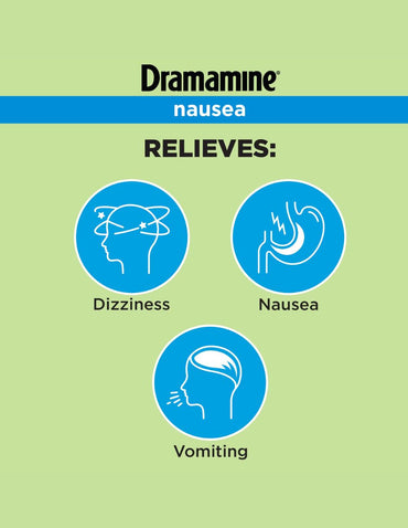 Tabletas Dramamine Náuseas 25 mg 10 Piezas