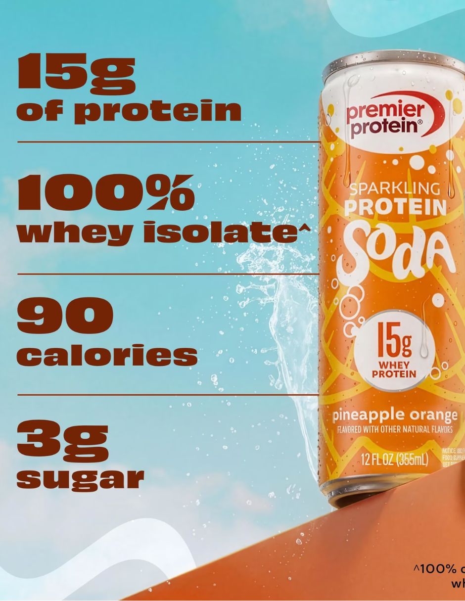 Refresco Premier Protein Piña y Naranja 355 ml x4