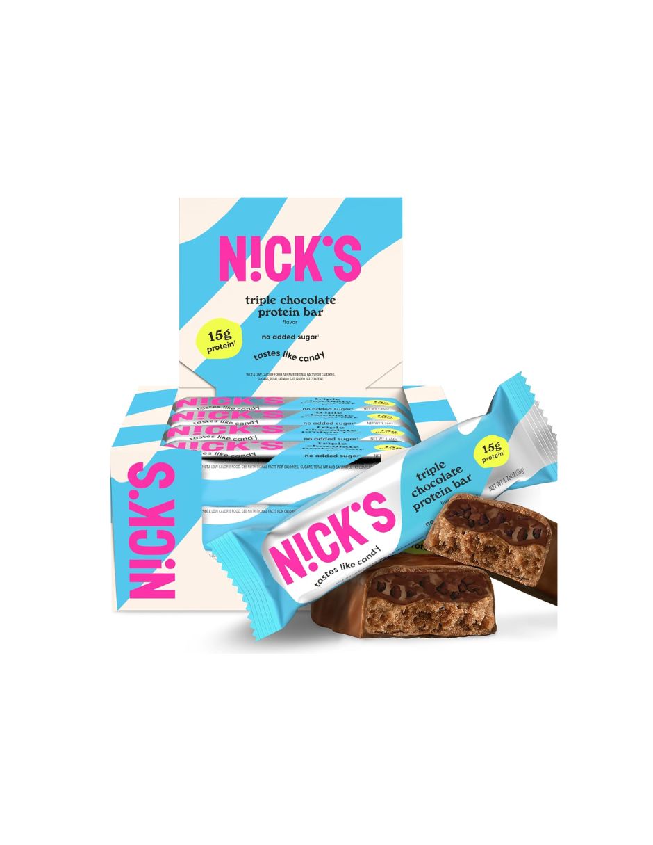 Barras Nick’s Triple Chocolate con Proteína 12 Piezas