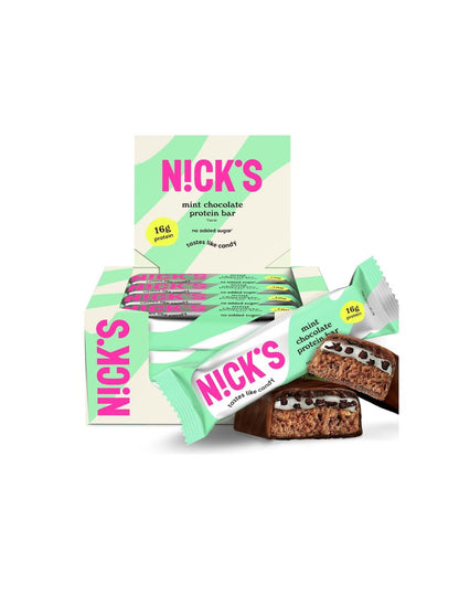 Barras N!CK'S Chocolate Menta con Proteína 50 g x12