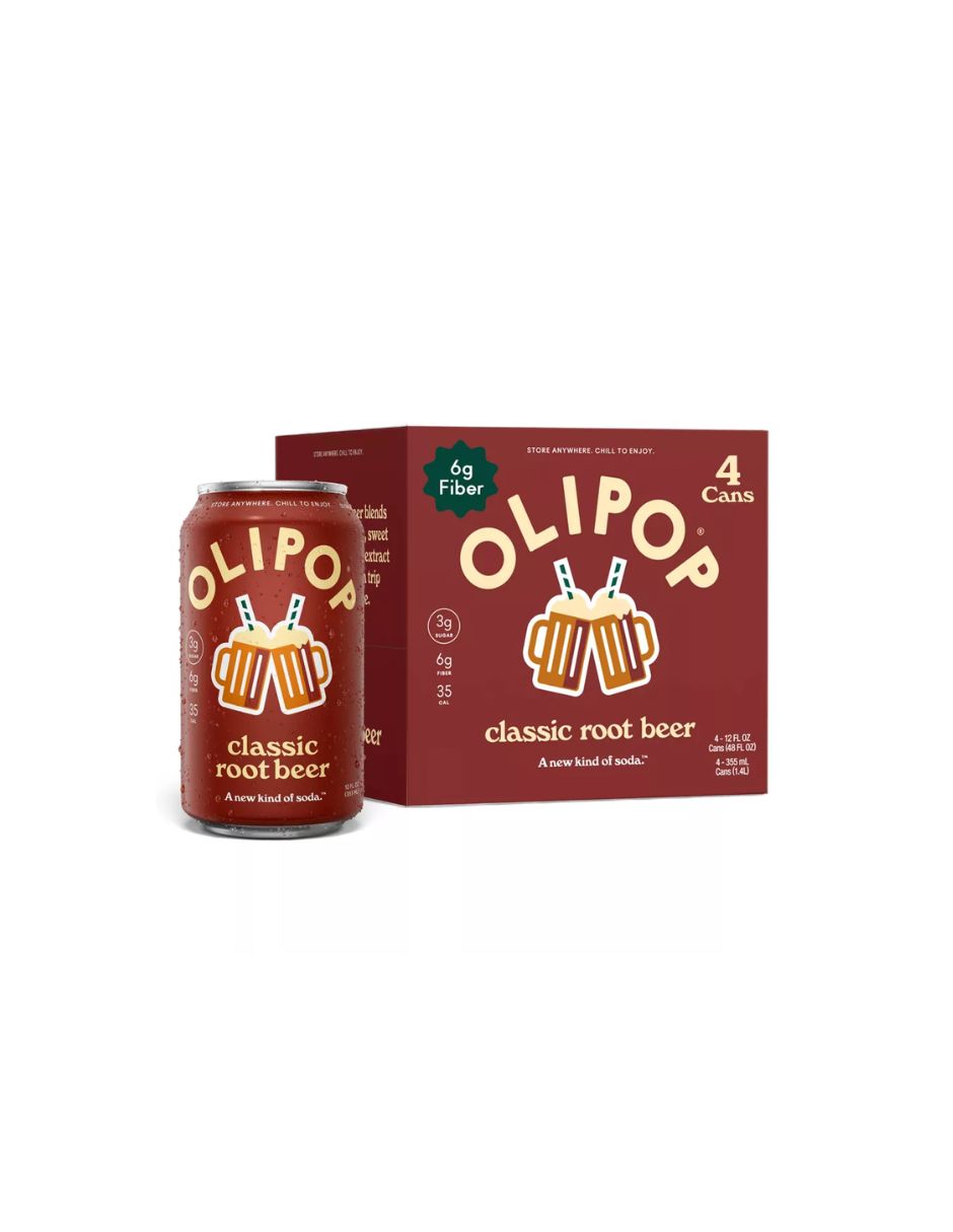 Refresco OLIPOP Root Beer Prebiótico 4 Latas 355 ml