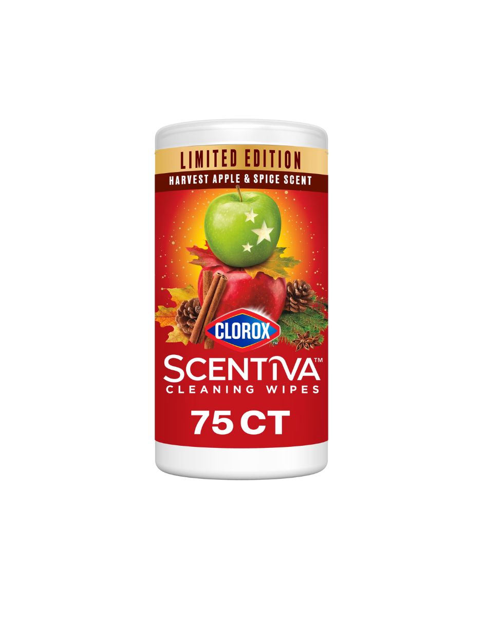 Toallitas Limpiadoras Clorox Scentiva Edición Limitada Manzana y especias 75 Pzas
