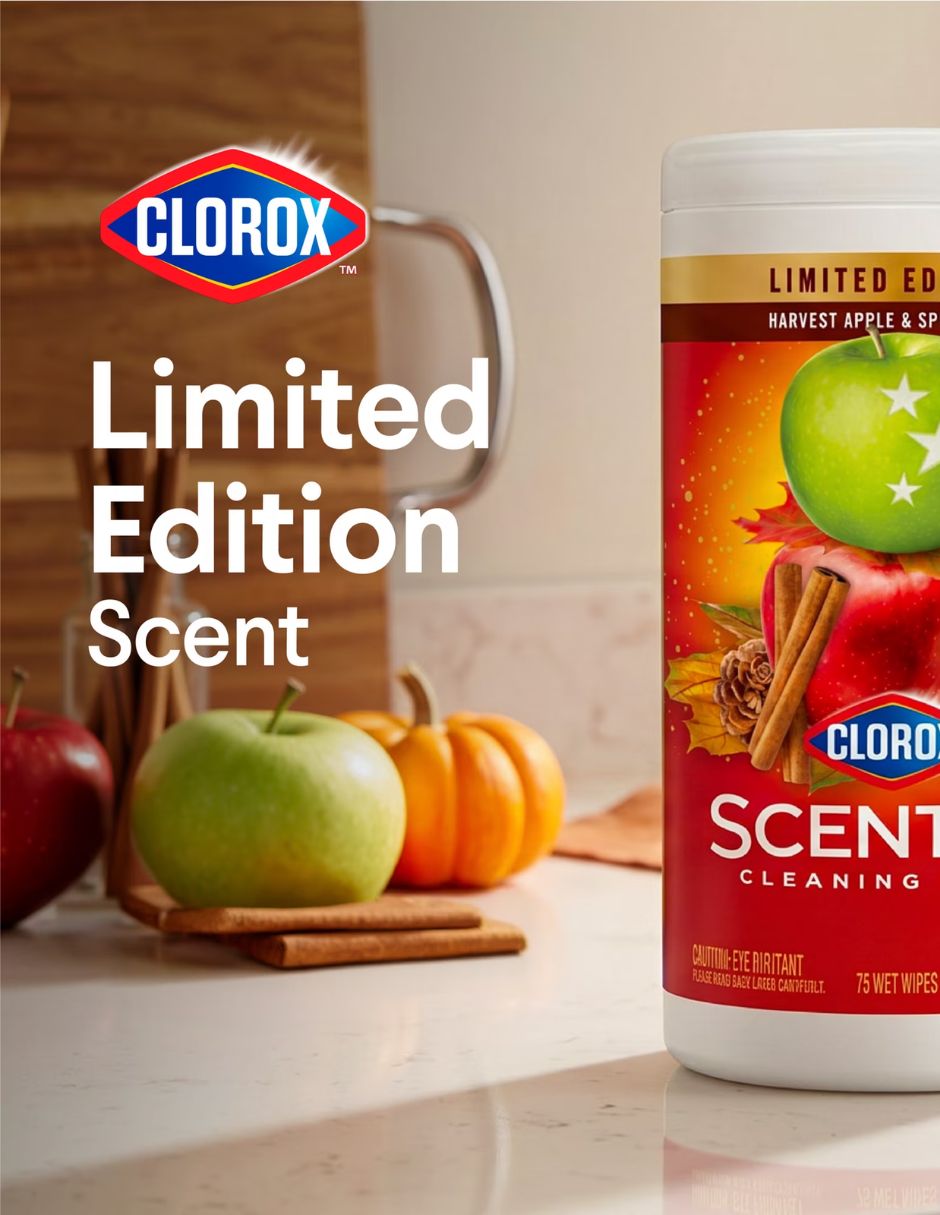 Toallitas Limpiadoras Clorox Scentiva Edición Limitada Manzana y especias 75 Pzas