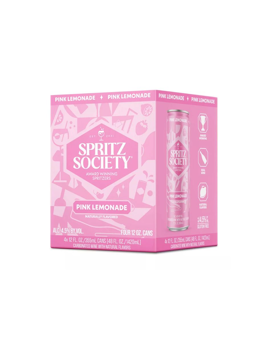 Cóctel de Vino Spritz Society Pink Lemonade 4 Latas 355 ml
