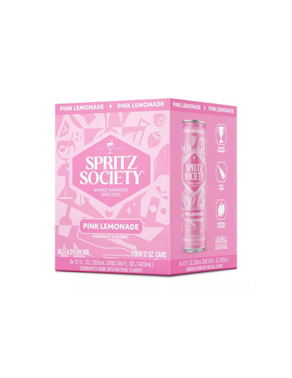 Cóctel de Vino Spritz Society Pink Lemonade 4 Latas 355 ml