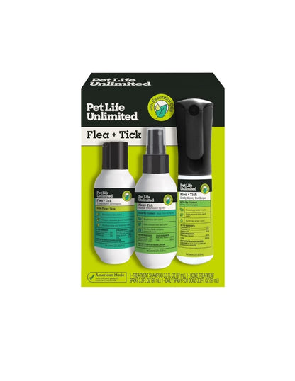 Kit Antipulgas Pet Life Unlimited 3 Pasos para Perros