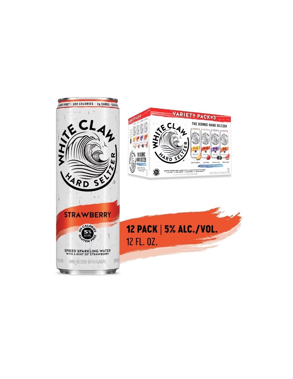 Agua Mineral con Alcohol White Claw Variedad #3 12 Latas 355 ml