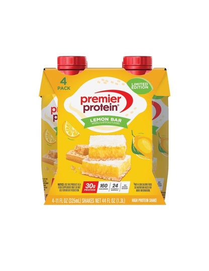 Batido Premier Protein Barra de Limón 4 Pzas 325 ml
