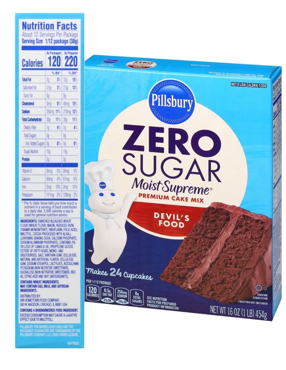 Mezcla para Pastel Pillsbury Chocolate sin Azúcar 454 g