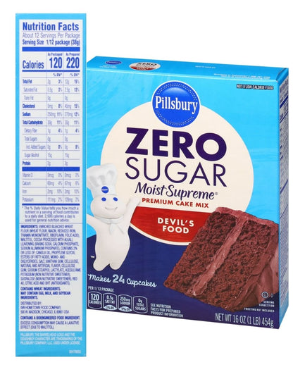 Mezcla para Pastel Pillsbury Chocolate sin Azúcar 454 g