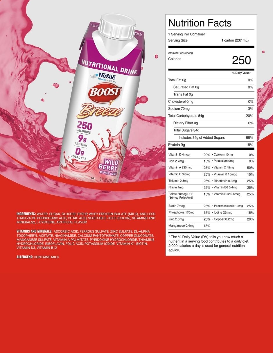 Bebida BOOST Breeze Bayas 9 g Proteína
