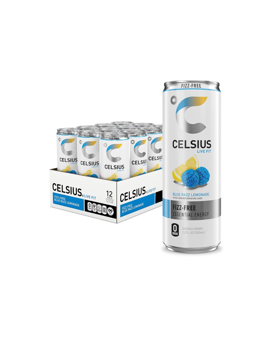 Bebida Energética Celsius Blue Razz Limonada 12 Pzas 355 ml