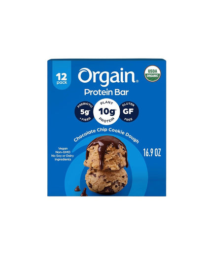 Barra de Proteína Orgain Chispas de Chocolate 12 Pzas 40 g