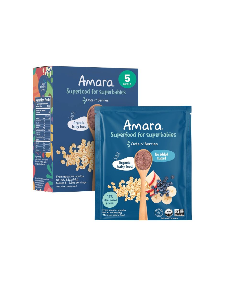 Cereal para Bebé Amara Avena y Bayas Orgánico Etapa 2