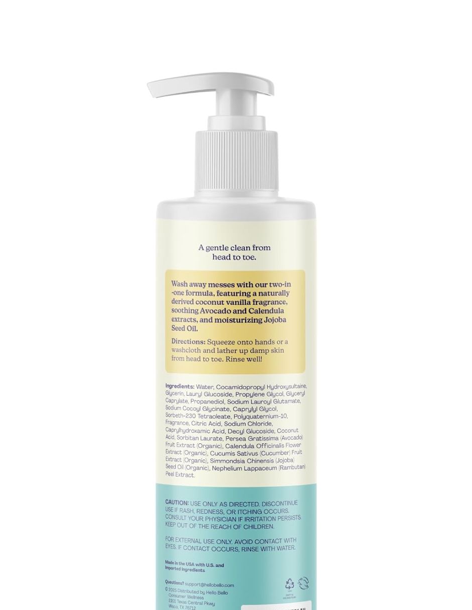 Champú y Gel de Baño Hello Bello Vainilla Coco 295 ml