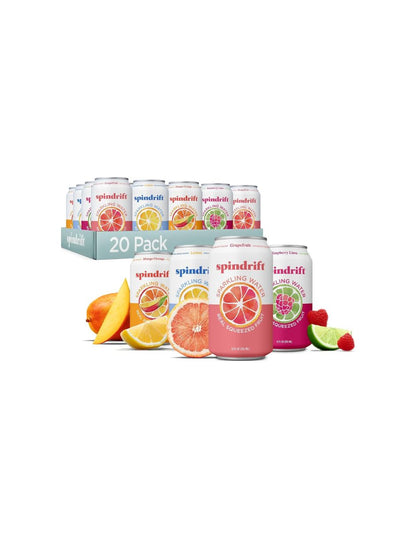Agua Mineral Spindrift Frutas Surtidas 20 Latas 355 ml
