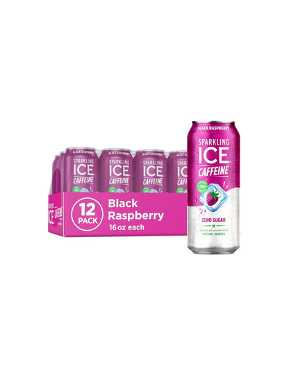 Agua con Gas Sparkling Ice Frambuesa Negra 12 Latas 473 ml
