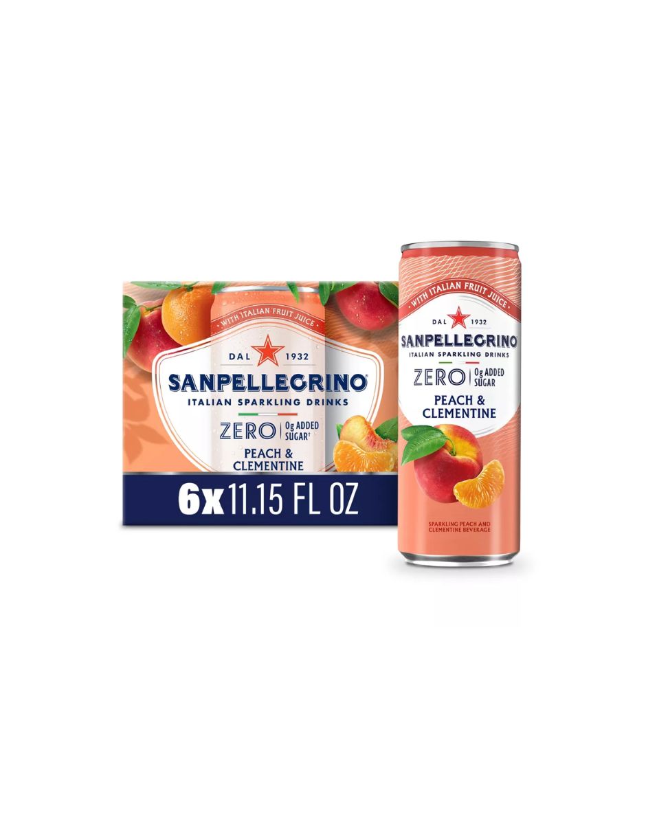 Refresco Sanpellegrino Clementina y Durazno Zero 6 Latas 330 ml