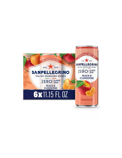 Refresco Sanpellegrino Clementina y Durazno Zero 6 Latas 330 ml