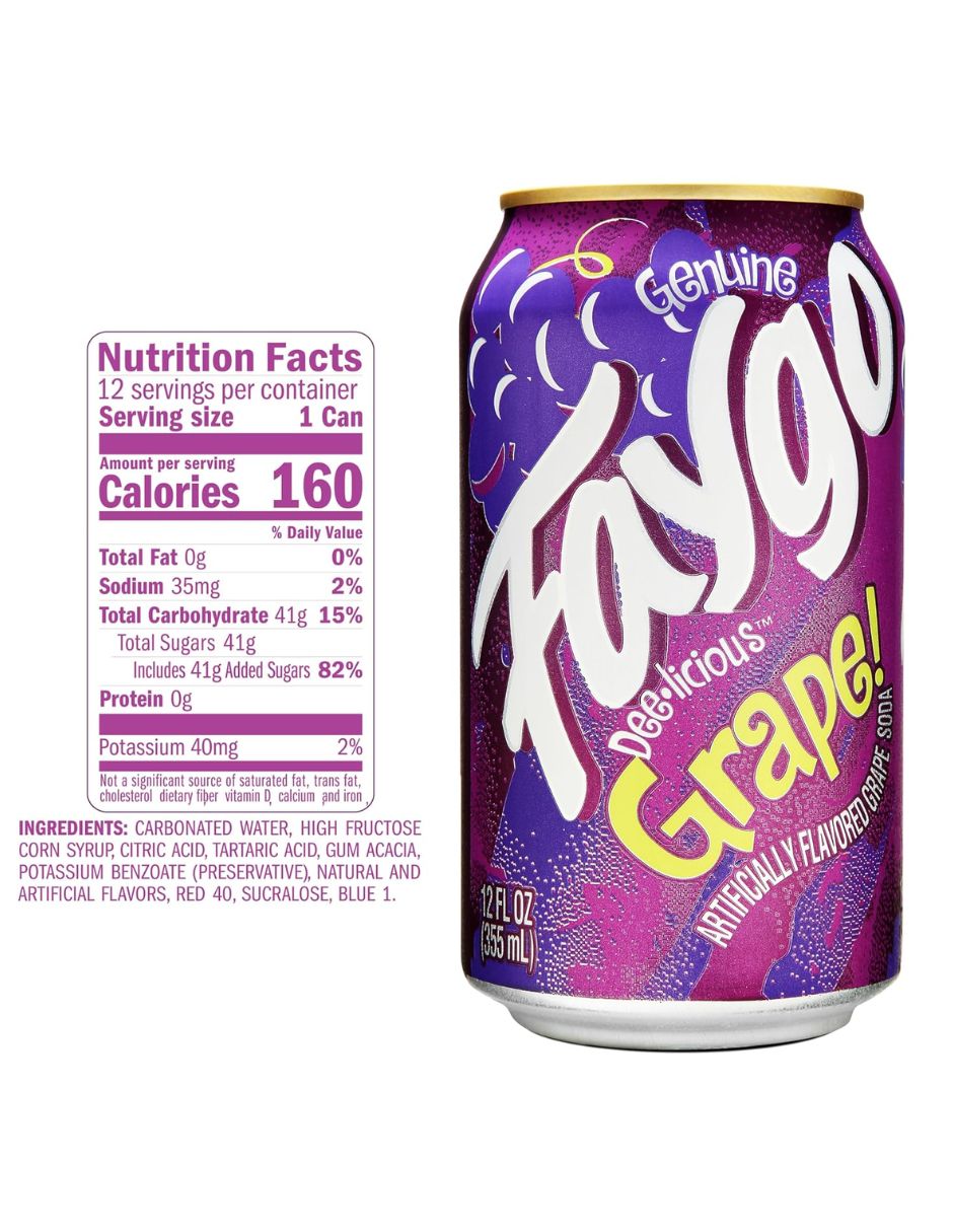 Refresco Faygo Uva 12 Latas 355 ml