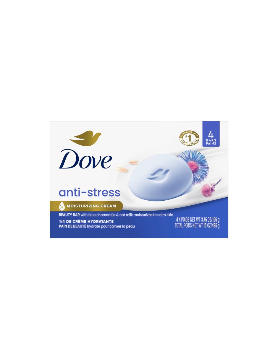 Jabón en barra Dove Manzanilla Azul y Leche de Avena 4 Pzas 106 g