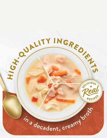 Alimento húmedo cremoso Fancy Feast Broths para Gato 12 pack