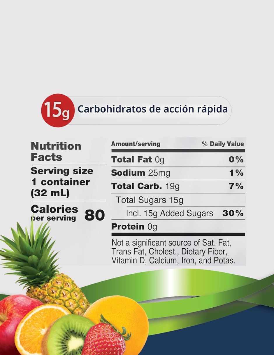 Gel de Glucosa TRUEplus Ponche de Frutas 6 sobres