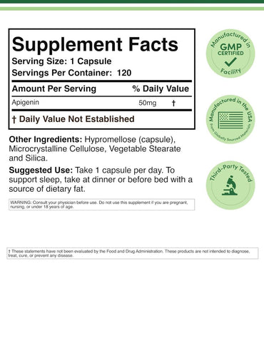 Suplemento Double Wood Apigenina 50 mg 120 Cápsulas