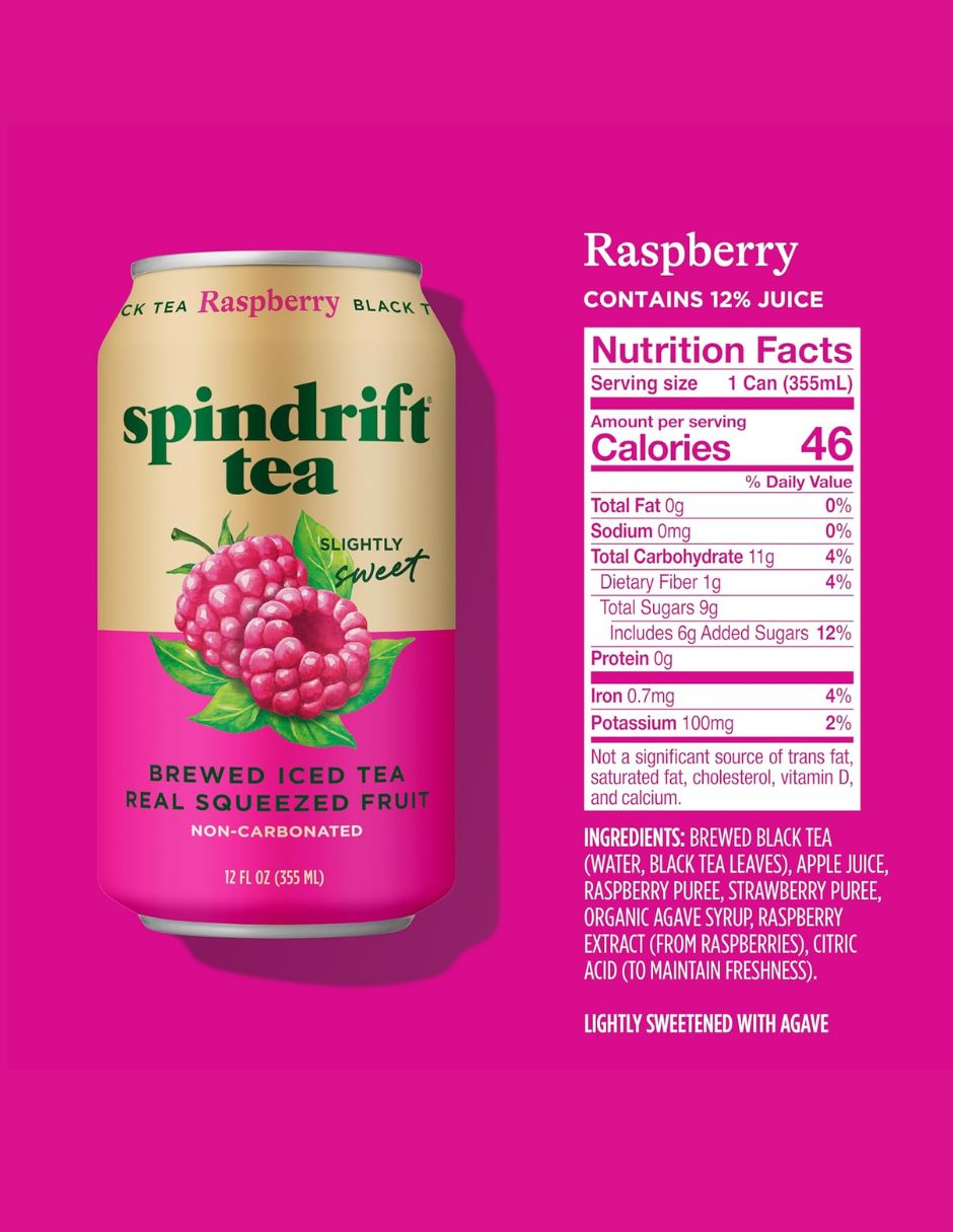 Té Negro Spindrift Frambuesa 12 pack