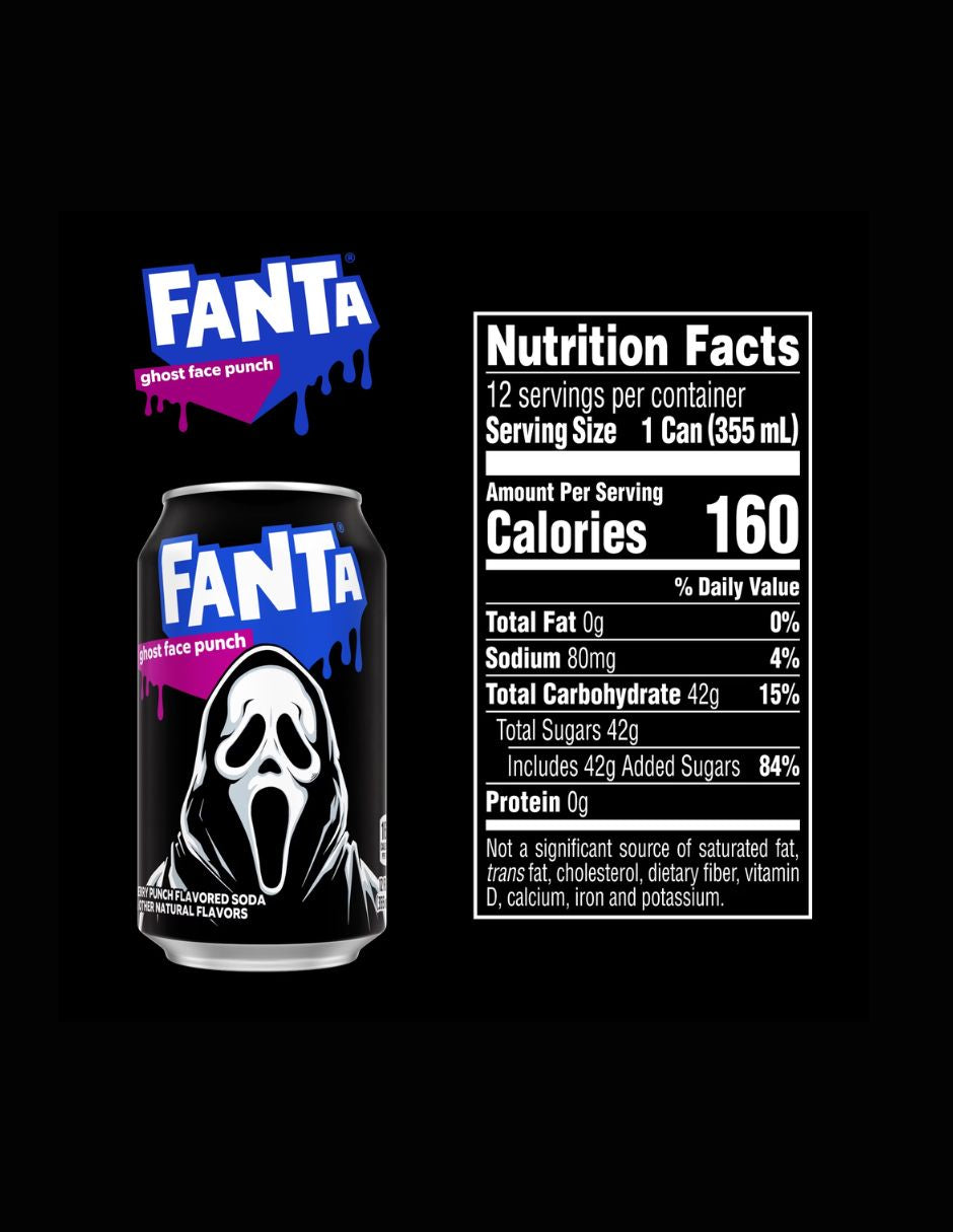Refresco Fanta Ghost Face Punch Edición Limitada 12 pack