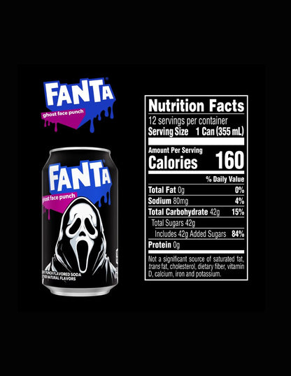 Refresco Fanta Ghost Face Punch Edición Limitada 12 pack