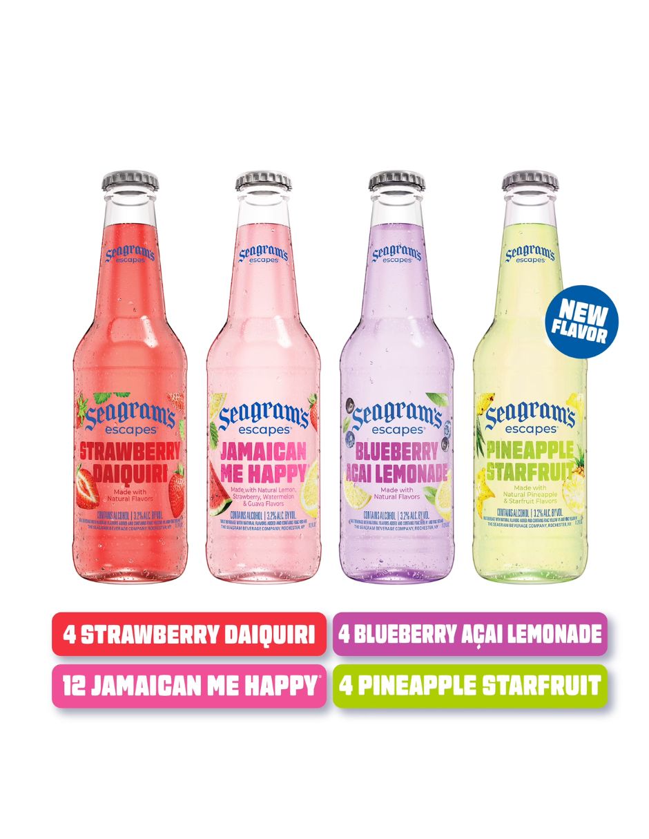 Bebida de Malta Seagram’s Escapes Variada 24 Botellas 331 ml