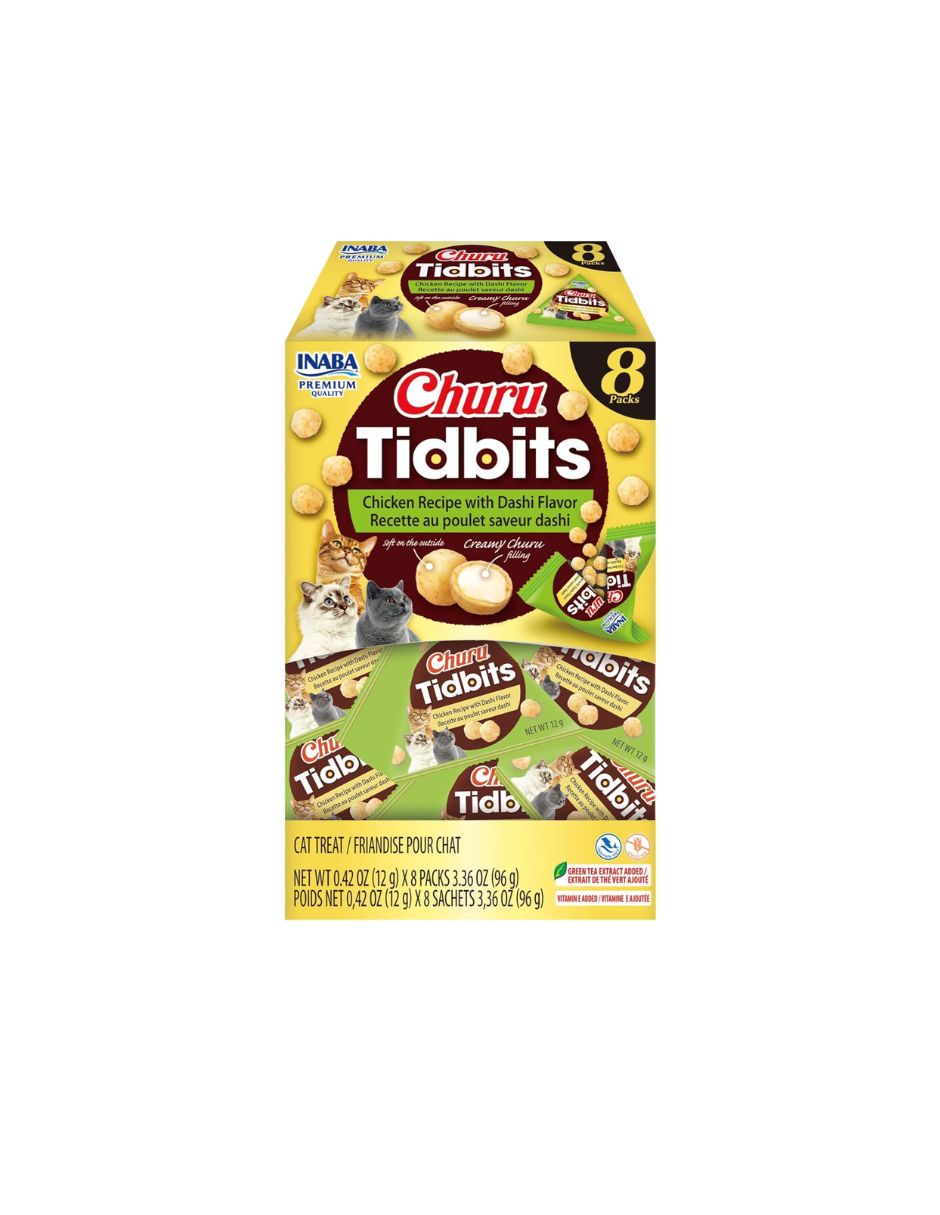Premios para Gatos INABA Churu Tidbits Pollo Dashi 8 Piezas