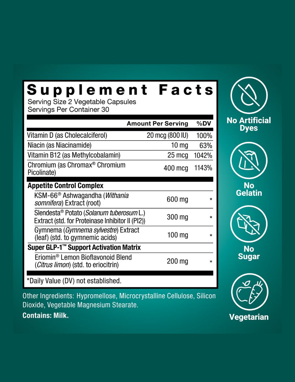 Suplemento Force Factor Super GLP-1 Support 60 Cápsulas