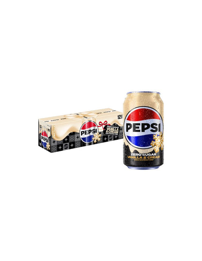 Refresco Pepsi Zero Vainilla y Crema 12 Latas 355 ml