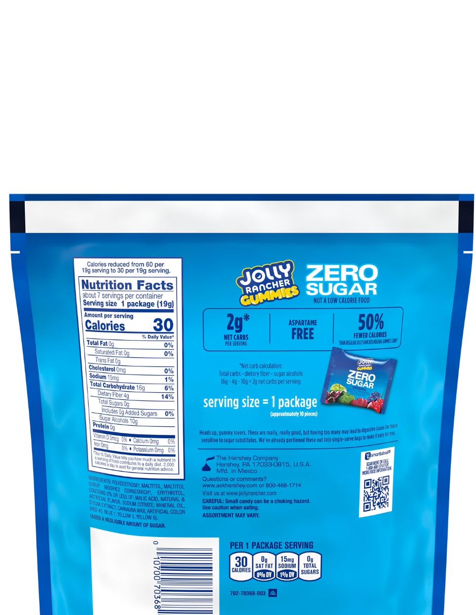 Gomitas Jolly Rancher Zero Sugar Frutas Surtidas 138 g