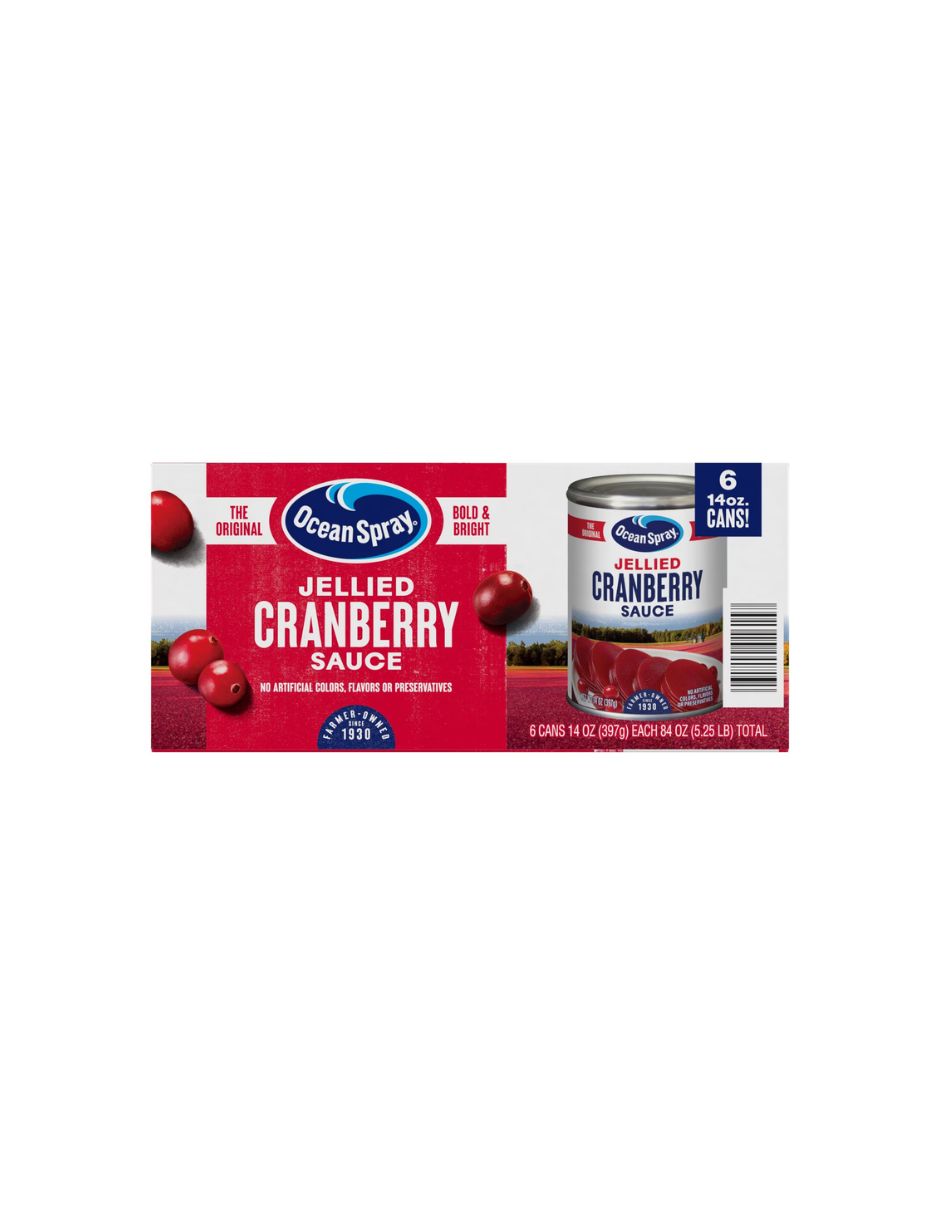 Salsa Ocean Spray Arándano Rojo Gelatinosa 6 Latas 397 g